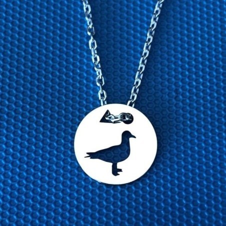 Collier femme argent, créateur CabaneTchanque, Pendentif Mouette
