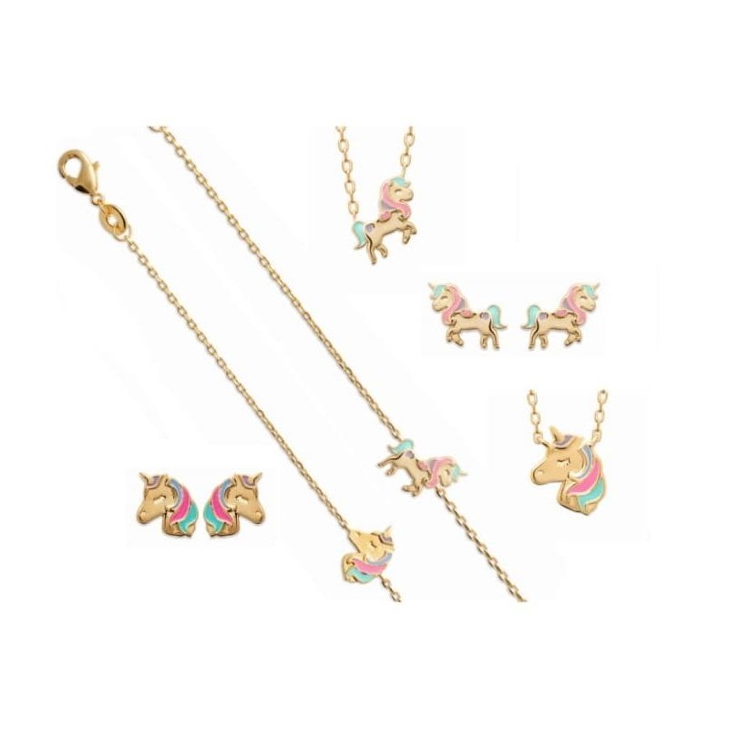 Bijou licorne pour enfant en plaqué or et émail - Lyn&Or Bijoux