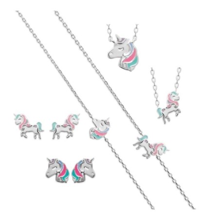 Bijou licorne pour enfant en argent 925 et émail coloré - Lyn&Or Bijoux