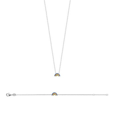 Bijoux rainbow arc - en - ciel pour enfant en argent et émail