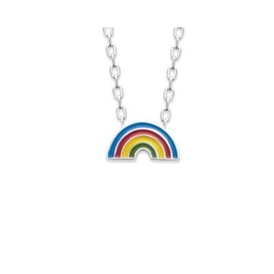 Bijou arc - en - ciel pour enfant en argent et émail - pendentif rainbow