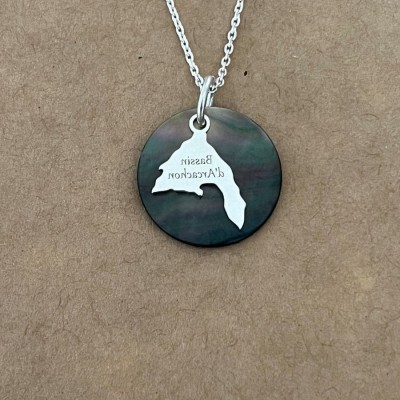 Collier créateur femme, Nacre noire et Argent 925 - Bassin d'Arcachon