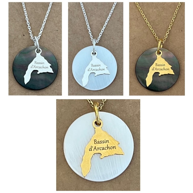 Collier créateur femme et pendentif en Nacre - Bassin d'Arcachon - CabanetChanque