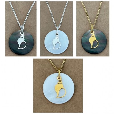 Collier nacre femme, pendentif Coquillage