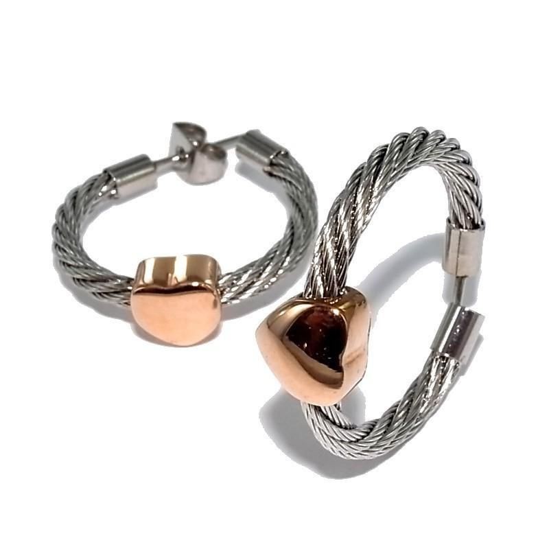 boucle d'oreille acier inoxydable coeur pour femme, Santa boucle d'oreille acier inoxydable coeur pour femme, Santa