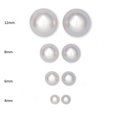 boucles d'oreilles femme, perle blanche de Majorque - 4mm à 12mm