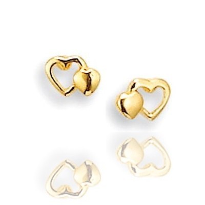 boucles d'oreilles coeurs enfant & femme, plaqué or - Lyn&Or BIjoux