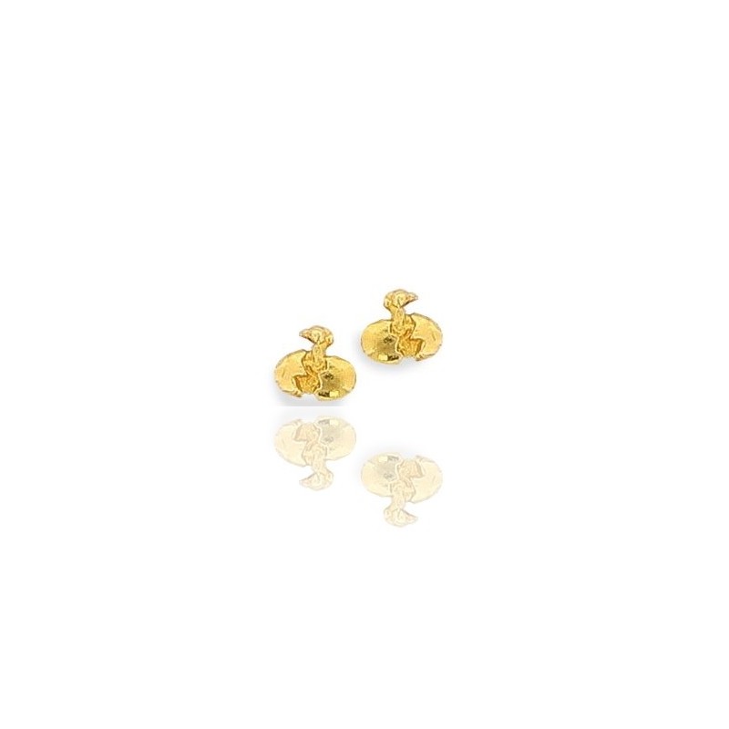 boucles d'oreilles fillette plaqué or - Autruches
