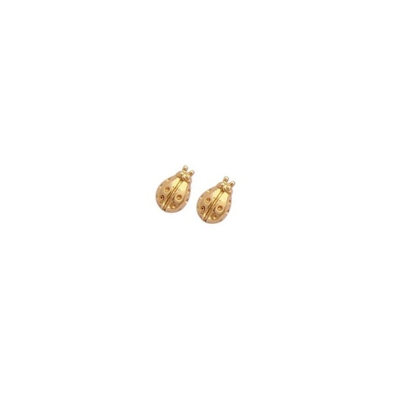 Boucles d'oreilles coccinelle pour enfant en plaqué or - Lyn&Or Bijoux