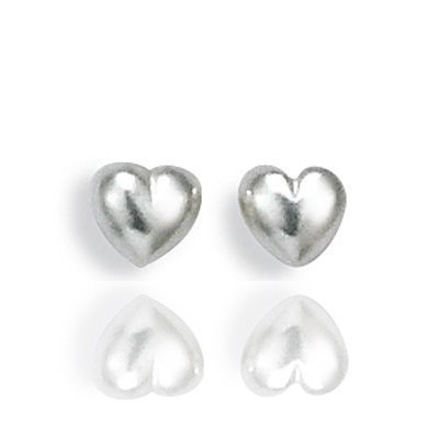 Boucles d'oreilles fille, coeur plein en argent 925 - Lyn&Or Bijoux