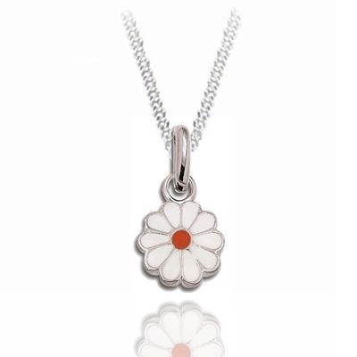 Pendentif Fleur blanche en argent pour fille - Lyn&Or Bijoux