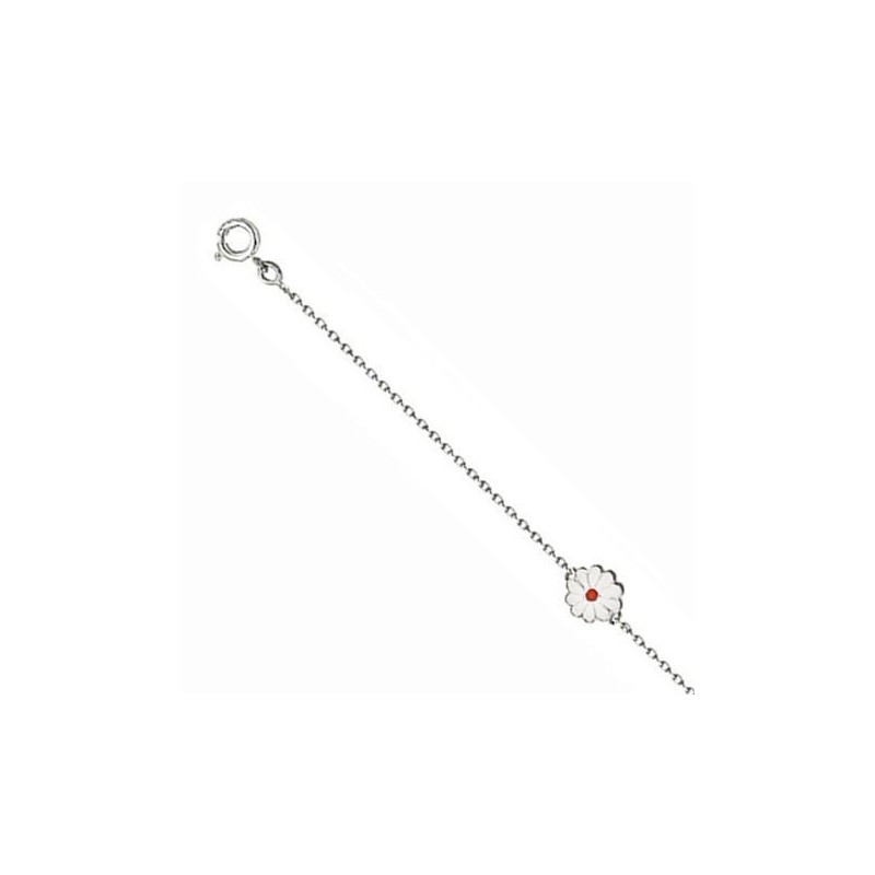 Bracelet Fleur blanche en argent pour fille - Lyn&or Bijoux
