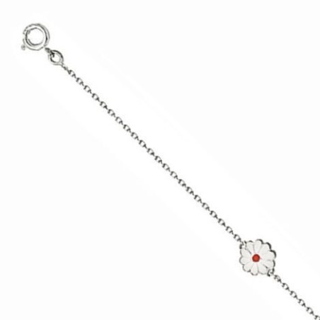 Bracelet Fleur blanche en argent pour fille - Lyn&or Bijoux