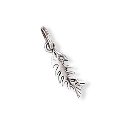 Pendentif Os de poisson en argent 925, femme & homme