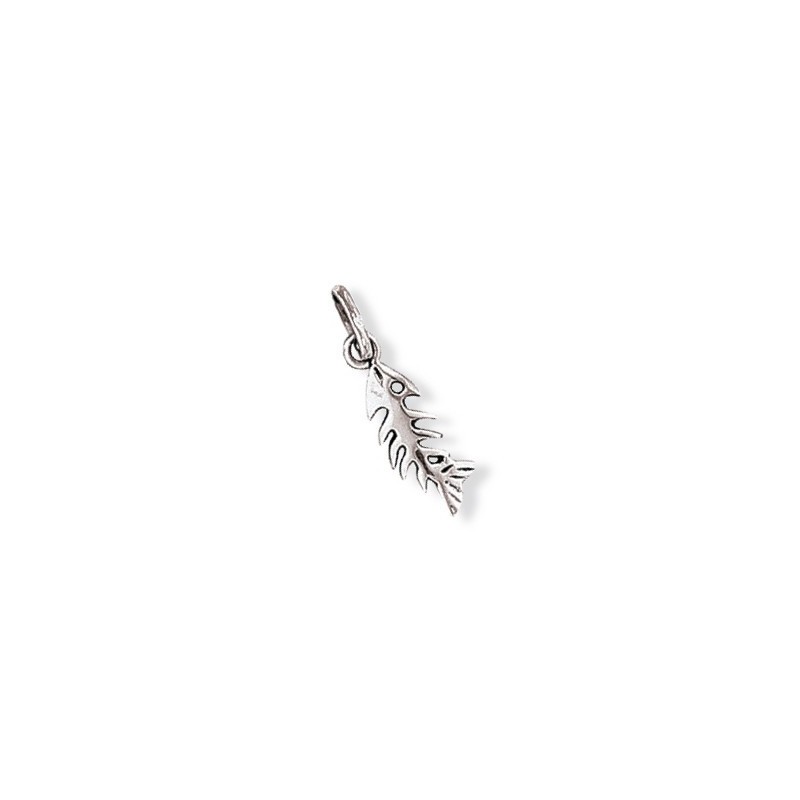 Pendentif Os de poisson en argent 925, femme & homme