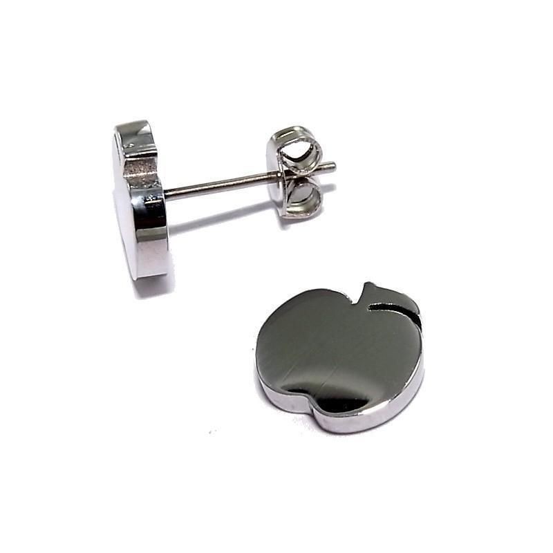 boucle d'oreille acier inoxydable fantaisie, Pomme boucle d'oreille acier inoxydable fantaisie, Pomme