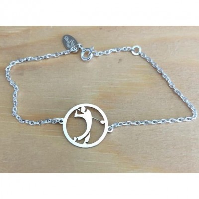 Bracelet argent pour femme, Golf - Golfeur, Lyn&Or Bijoux