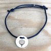 Bracelet Golf en argent 925, cordon coloré au choix - Balle