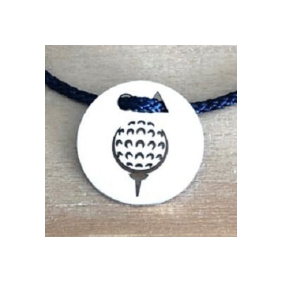 Bracelet argent pour femme, Golf, cordon coloré au choix - Balle