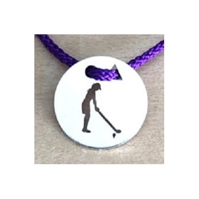 Bracelet femme argent, Golf, cordon coloré au choix - Golfeuse Bois