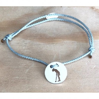 Bracelet, prix compétition Golf, Argent & cordon coloré - Golfeuse Putting