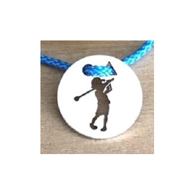 Bracelet argent, Golf, cordon coloré au choix - Petit Golfeur