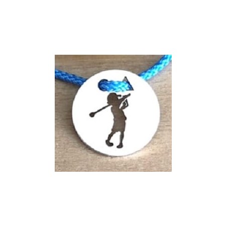 Bracelet argent, Golf, cordon coloré au choix - Petit Golfeur