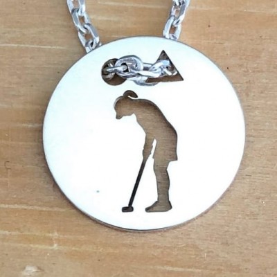 Prix compétition de Golf: Collier argent pour femme, Golf - Pendentif Golfeuse Putting