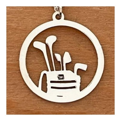 Prix compétition de Golf: Collier argent pour femme, Golf - Pendentif Sac & Clubs, Lyn&Or Bijoux