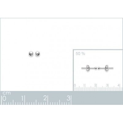 boucles d'oreilles argent, perle 2 mm pour femme et enfant, fille