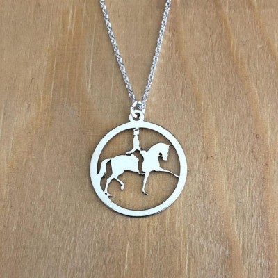 collier + pendentif femme en argent, collection équitation cheval