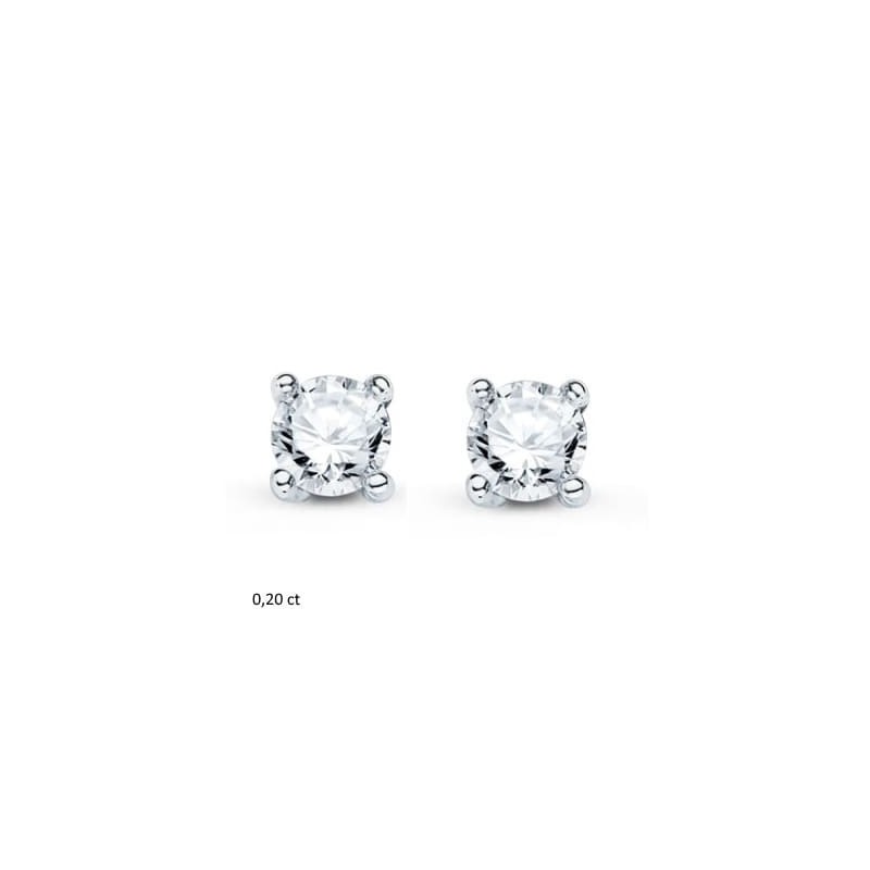 Puces d'oreille luxe femme, clou diamant 0,20 ct et or blanc - Lyn&Or Bijoux
