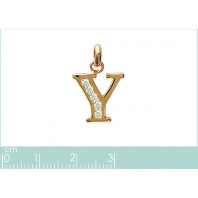 Pendentif lettre B initiale du prénom, argent et zircon