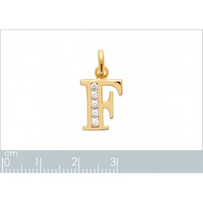 Pendentif lettre S initiale du prénom, argent et zircon