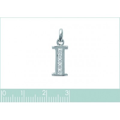 Pendentif lettre A initiale du prénom, plaqué or 18k et zircon