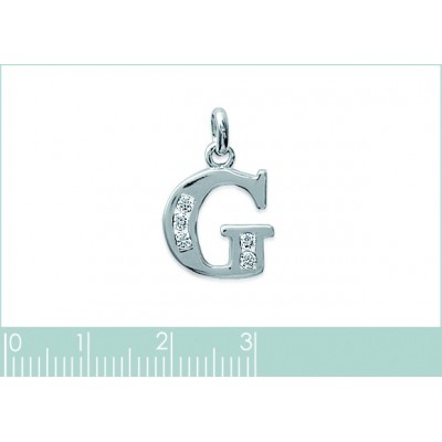 Pendentif lettre B initiale du prénom, plaqué or 18k et zircon
