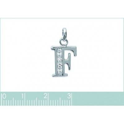 Pendentif lettre C initiale du prénom, plaqué or 18k et zircon