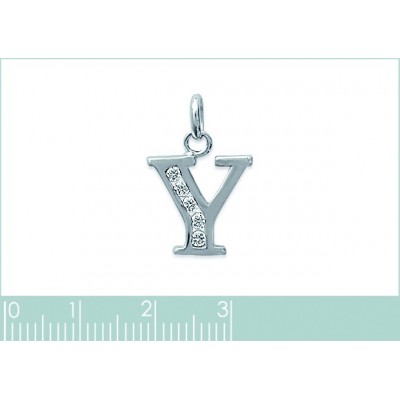 Pendentif lettre H initiale du prénom, plaqué or 18k et zircon