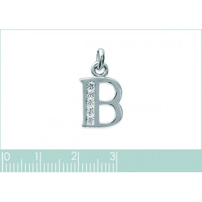 Pendentif lettre K initiale du prénom, plaqué or 18k et zircon