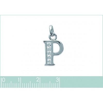 Pendentif lettre O initiale du prénom, plaqué or 18k et zircon