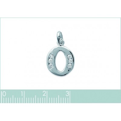 Pendentif lettre P initiale du prénom, plaqué or 18k et zircon
