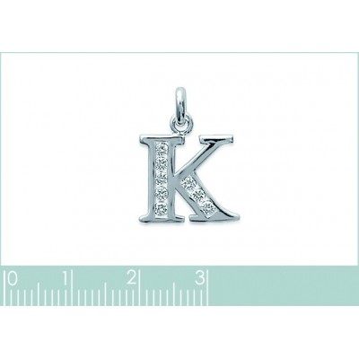 Pendentif lettre S initiale du prénom, plaqué or 18k et zircon