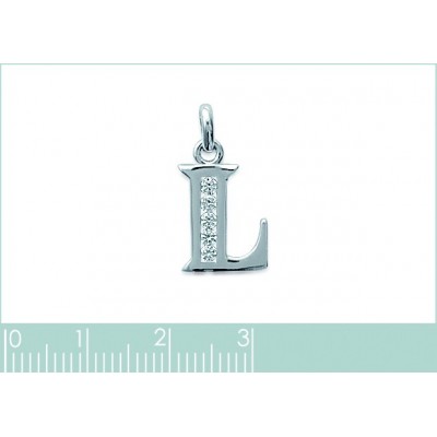 Pendentif lettre T initiale du prénom, plaqué or 18k et zircon