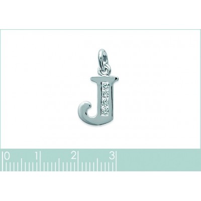 Pendentif lettre U initiale du prénom, plaqué or 18k et zircon