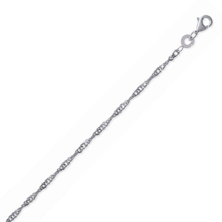 Chaîne femme & enfant en argent, Maille torsadée Singapour