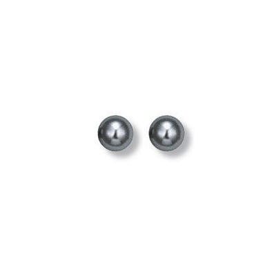 boucles d'oreilles femme, perle grise de Majorque de 4 mm