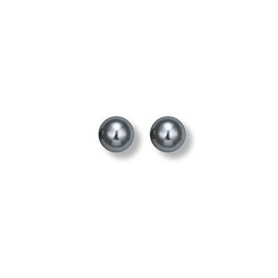 Boucles d'oreille femme, perle grise de Majorque de 4 mm