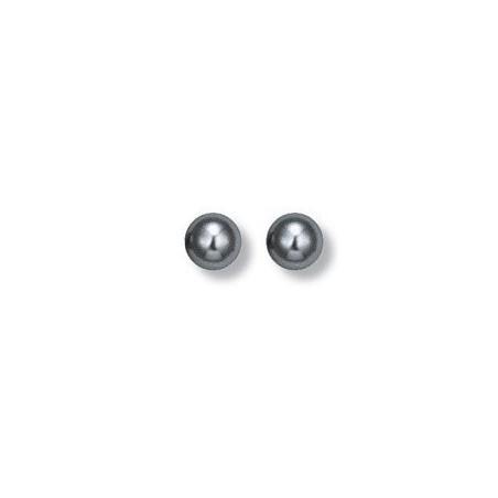 boucles d'oreilles femme, perle grise de Majorque de 4 mm