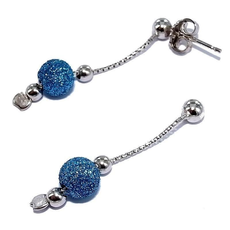 boucle d'oreille en argent 925 fantaisie pour femme, China bleu boucle d'oreille en argent 925 fantaisie pour femme, China bleu