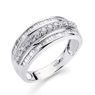 Bague diamants et or blanc pour femme